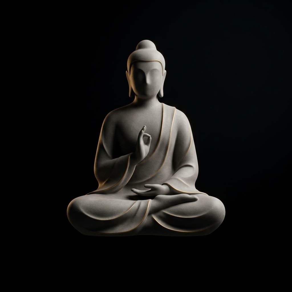 ZenFibre handcrafted Buddha sculpture — modern minimalist fibre art piece